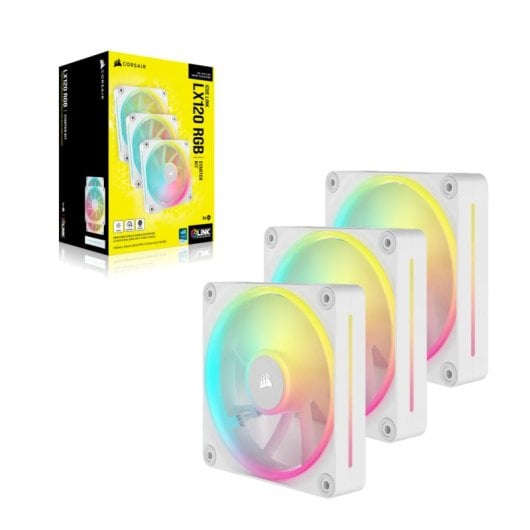 Corsair PWM iCUE LINK LX120 RGB Conjunto Triplo 120mm Brancas