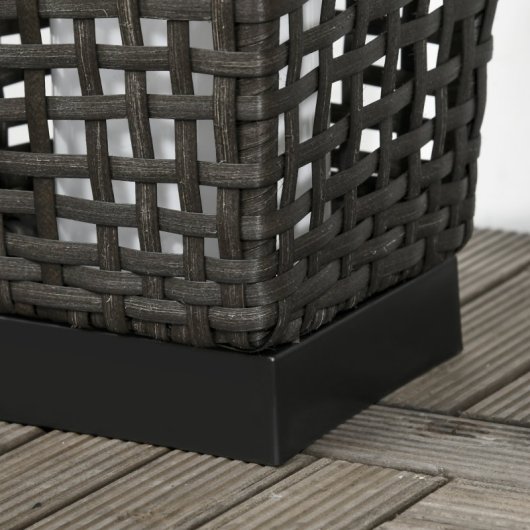 Outsunny Lámpara Solar de Jardín de Ratán Sintético con Luces LED 21x21x78 Cm