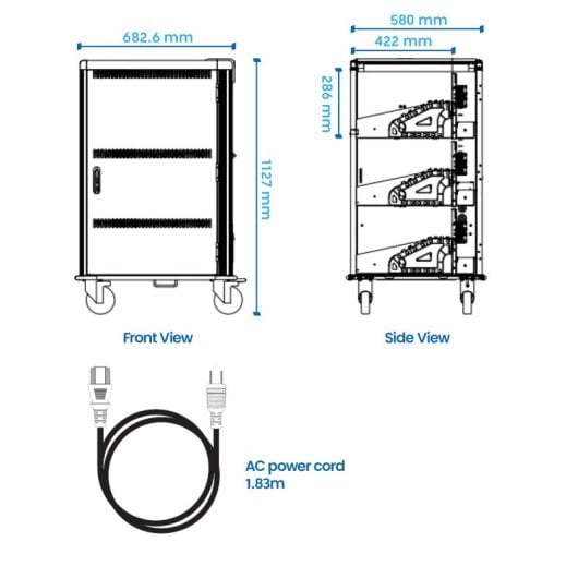 Ewent Ew1701 Ladewagen für 36 Geräte – Intelligentes Ladesystem
