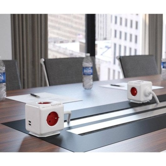 Allocacoc Powercube Extended USB 4 Tomas + 2 USB 1.5 m Rojo