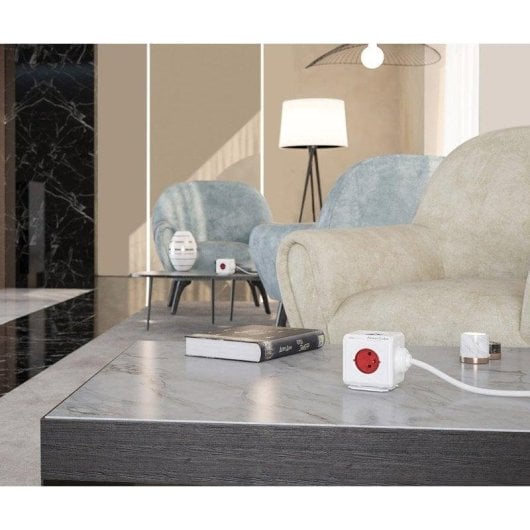 Allocacoc Powercube Extended USB 4 Tomas + 2 USB 1.5 m Rojo