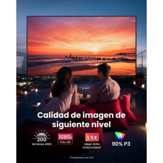 Projetor Nebula Capsule 3 FullHD 200 Lúmenes 120" Laser DLP Android TV Google TV Portátil