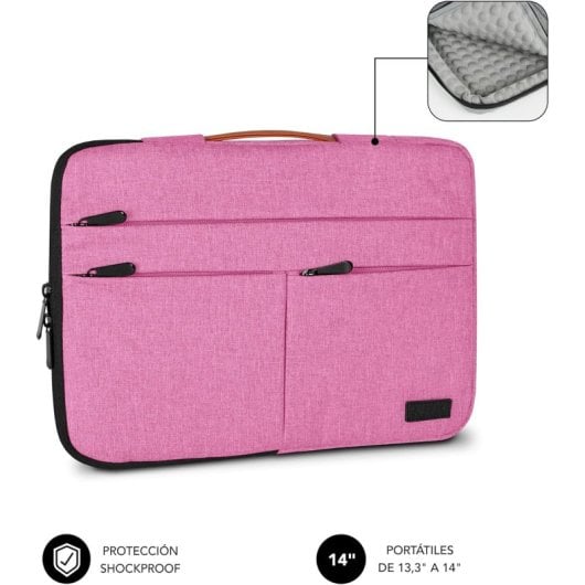 Subblim Air Padding 360 Funda para Portátil 14" Rosa