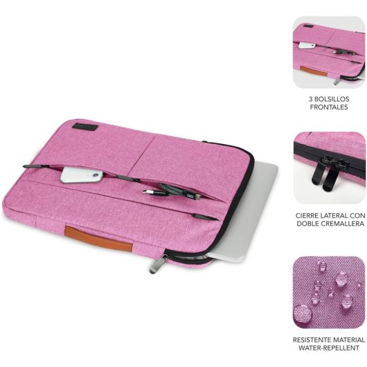 Subblim Air Padding 360 Funda para Portátil 14" Rosa