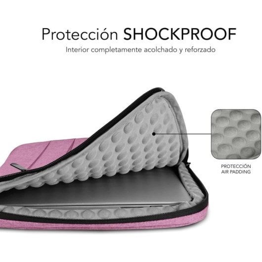 Subblim Air Padding 360 Funda para Portátil 14" Rosa