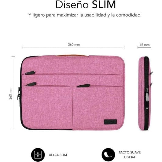 Capa Subblim Air_padding 360 para Portátil 14" Rosa