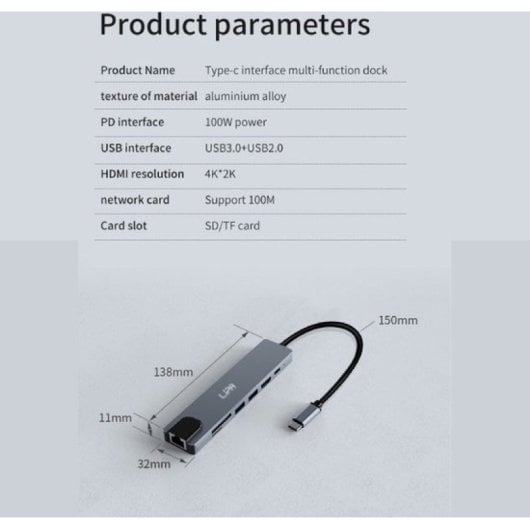Lipa S8 Dockstation USB-C Grau