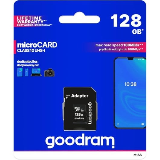 GoodRam M1AA Cartão de Memória Micro-SD 128GB Classe 10 UHS-1