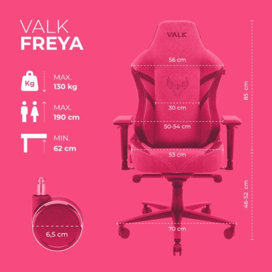 VALK Freya Silla Gaming de Tela Lila Amatista