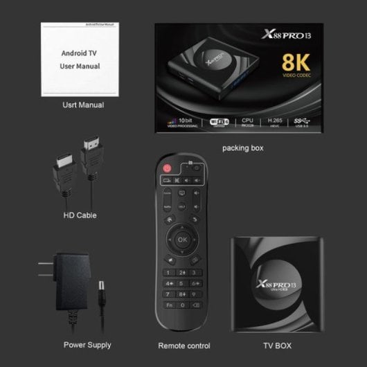 Lipa X88 13 Android TV Box 64GB Schwarz