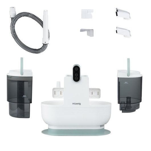 H.Koenig TWT88 Limpiador Textil con Agua Caliente 60ºC con Doble Depósito 1600ml/950ml 1200W