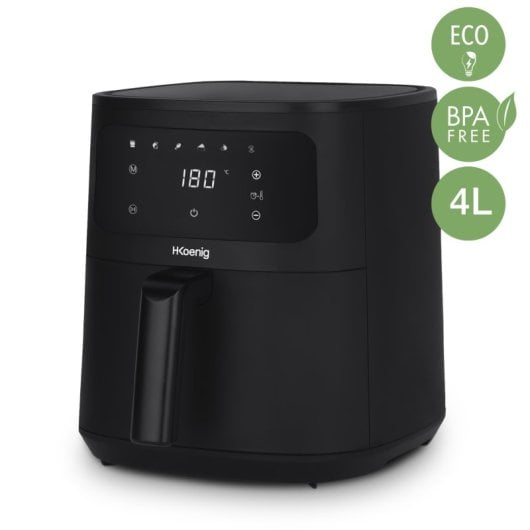 H.Koenig FRY840 Freidora de Aire con 5 Programas 4L 1300W Negra
