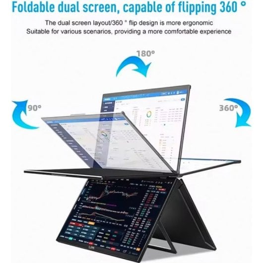 Lipa HDR-72 Monitor Portátil Dual Doble Pantalla 15.6" LED IPS FullHD