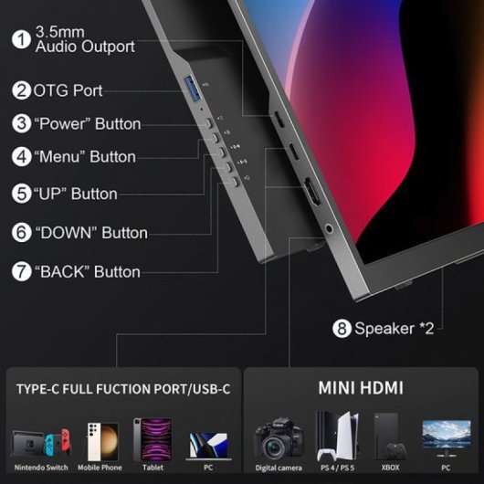 Lipa HDR-80 Monitor Portátil 18.5" LED  FullHD 100 Hz