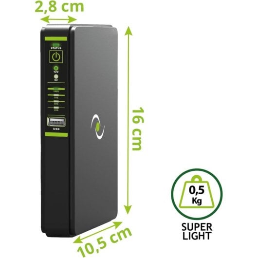 Tecnoware Era Plus DC Mini SAI 9VDC/12VDC PoE 24VDC/48VDC 25W Protección Contra Cortes de Energía