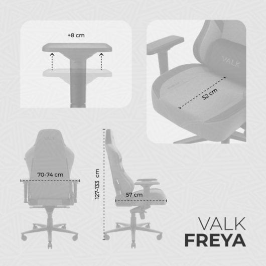 VALK Freya Silla Gaming de Tela Blanco Perla