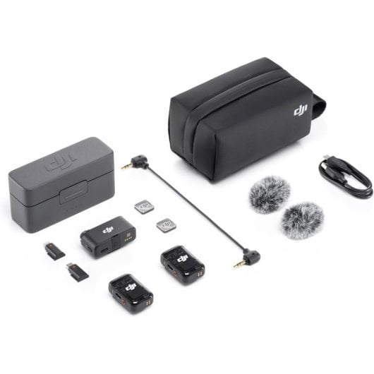 DJI Mic 2 Micrófono Inalámbrico con Cancelación de Ruido (2 TX + 1 RX + Estuche de Carga)