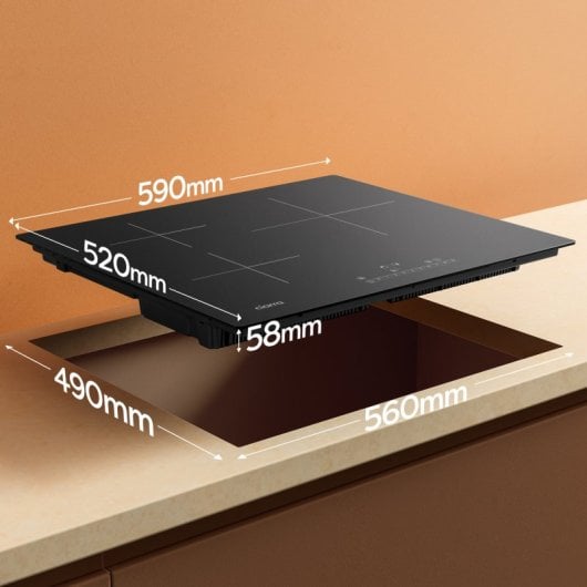Ciarra AWBIH3B Plaque à induction 3 zones fonction Boost 6200W 60cm Noir