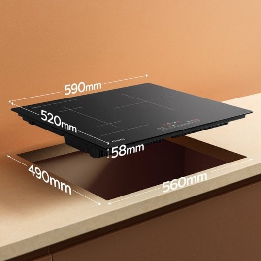 Ciarra AWBIH3BF Placa de Inducción 3 Zonas Función Boost y Flex 6500W 59cm Negra