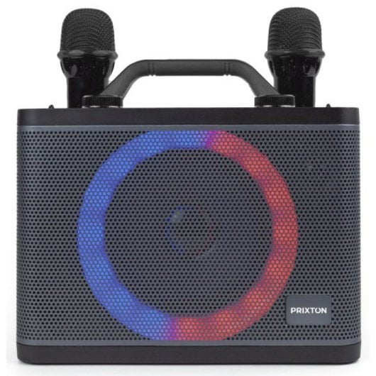 Prixton Partygo Karaoké Portable RGB avec 2 Microphones Bluetooth Lumière LED