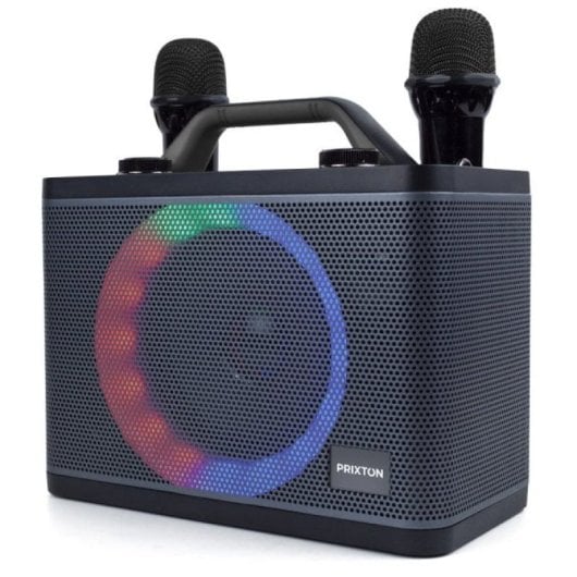 Prixton Partygo Karaoké Portable RGB avec 2 Microphones Bluetooth Lumière LED