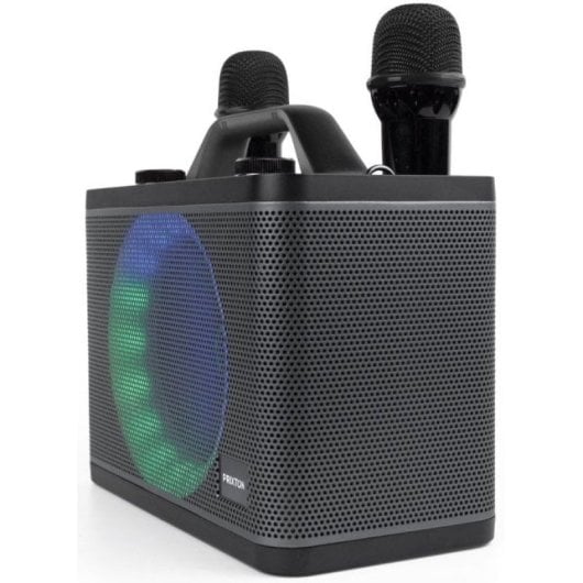 Prixton Partygo Karaoké Portable RGB avec 2 Microphones Bluetooth Lumière LED