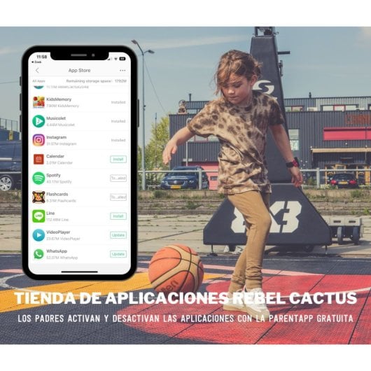 Rebel Cactus GO Smartwatch para Crianças Rosa