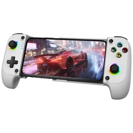 Mars Gaming MGPX Gamepad Vibración Dual Función Turbo Bluetooth 5.0 RGB Blanco para Android e IOS