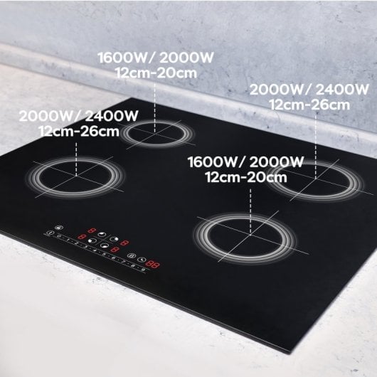 Plaque à induction Ciarra AWBIH4B 4 zones fonction Boost 7200W 60cm