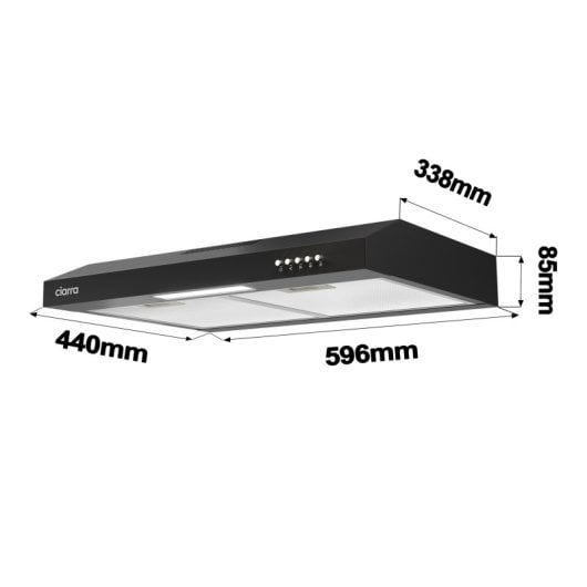 Ciarra AW6903DB Campana Extractora Decorativa de Recirculación 60cm A+ Negra
