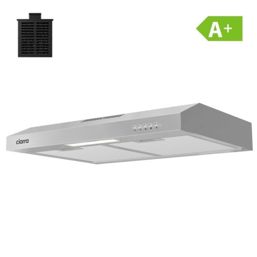 Ciarra AW6903DS Campana Extractora Decorativa de Recirculación 60cm A+ Acero Inoxidable