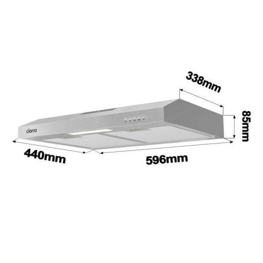 Campana extractora Ciarra AW6903DS Recirculation 60cm inox LED compacta