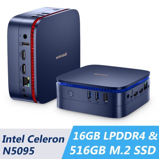 Blackview MP60 Mini PC Intel Celeron N5095/16GB/512GB SSD Azul