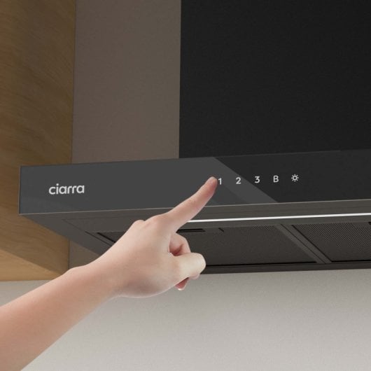 Ciarra AW6102B Campana Extractora Decorativa con Pantalla Táctil 4 Velocidades LED A+++ 60cm Negro