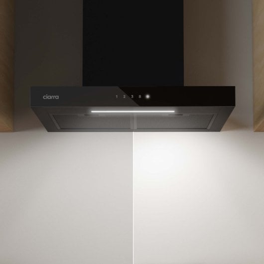 Ciarra AW6102B Campana Extractora Decorativa con Pantalla Táctil 4 Velocidades LED A+++ 60cm Negro