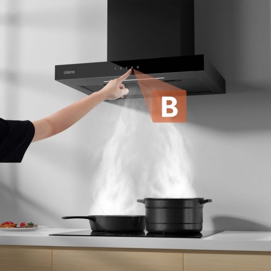 Ciarra AW6102B Campana Extractora Decorativa con Pantalla Táctil 4 Velocidades LED A+++ 60cm Negro