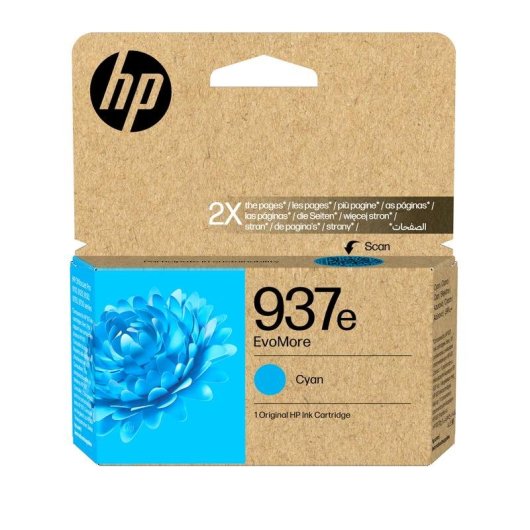 Cartucho de Tinta HP EvoMore 937e Cyan XL Alto Rendemento