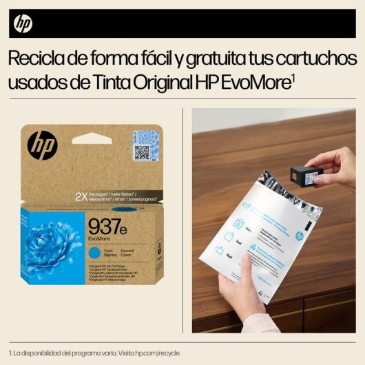 Cartucho de Tinta HP EvoMore 937e Cyan XL Alto Rendemento