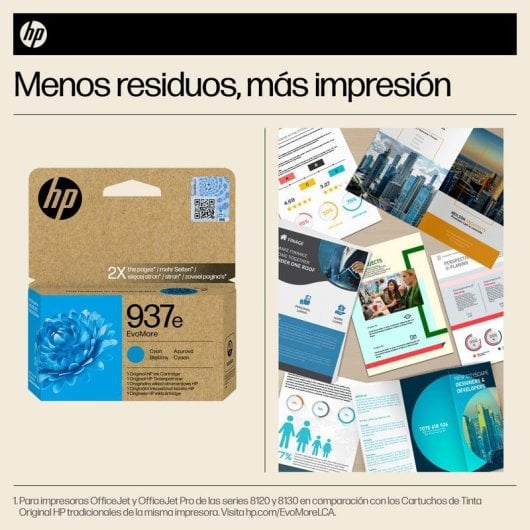 Cartucho de Tinta HP EvoMore 937e Cyan XL Alto Rendemento