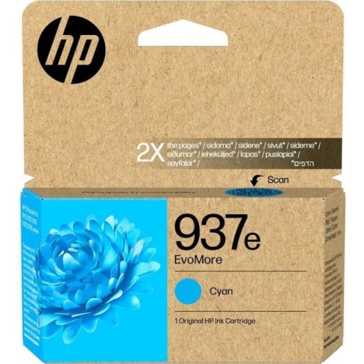 Cartucho de Tinta HP EvoMore 937e Cyan XL Alto Rendemento
