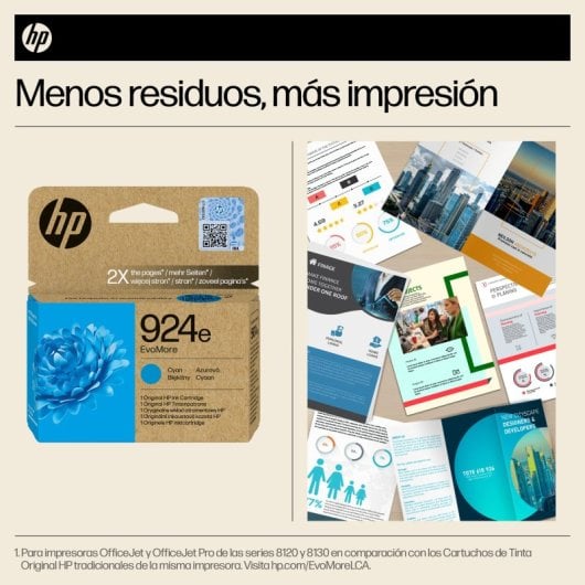 Cartucho de tinta original HP EvoMore 924e ciano