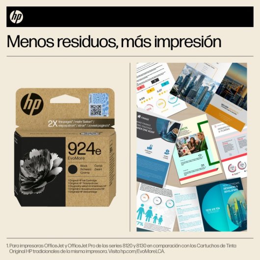 Cartucho de tinta preto original HP EvoMore HP 924e