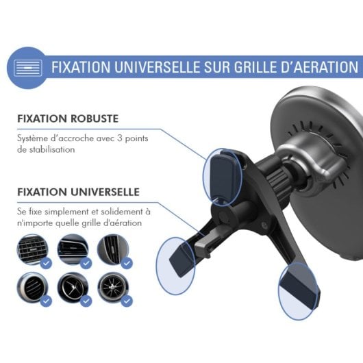 Force Power F151297 Induktions-Autoladegerät-Halter, kompatibel mit Magsafe, 15 W