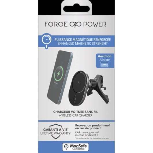 Force Power F151297 Induktions-Autoladegerät-Halter, kompatibel mit Magsafe, 15 W
