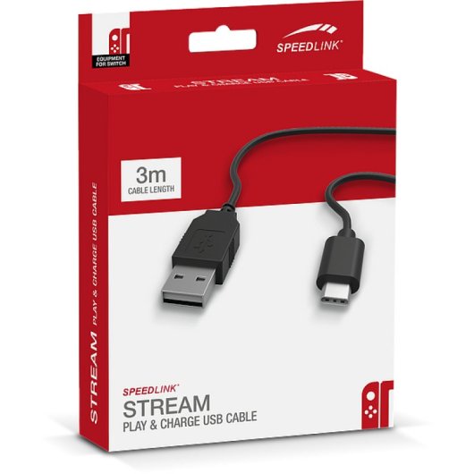 Speedlink Stream Play & Charge Cable USB-C 3m Negro | PcComponentes.com