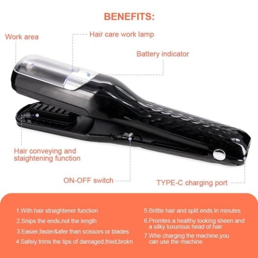 Lalano'S Cosmetics Smart Hair Spliss Split Ender Mechanischer Spitzenschneider, Schwarz