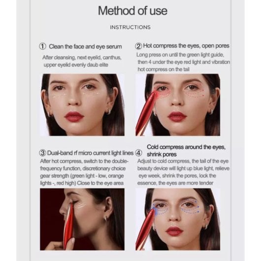 Lalano'S Cosmetics Eye Catcher Tratamiento de microcorriente, Radiofrecuencia y Fototerapia Antiedad