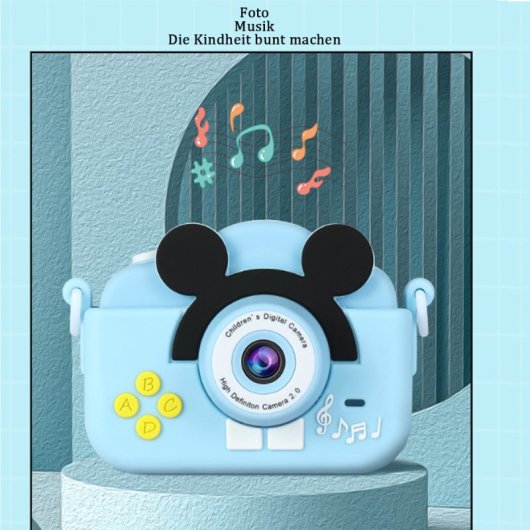 Kinsi A5 Mini Kids Cámara Infantil 2.0" 20MP con Funda de Silicona Azul