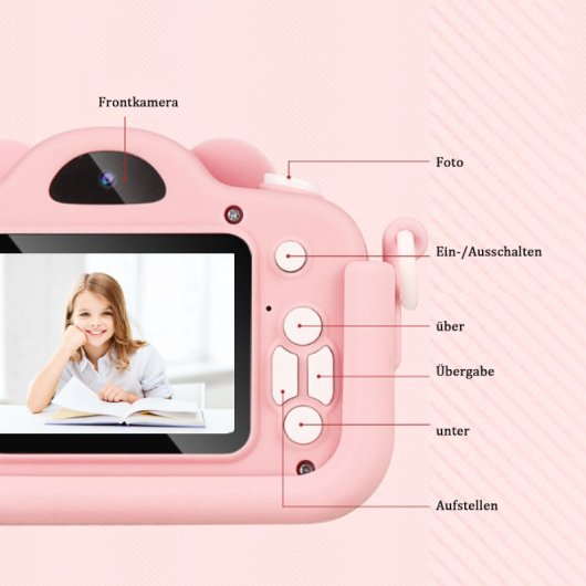 Kinsi A5 Mini Kids Cámara Infantil 2.0" 20MP con Funda de Silicona Azul