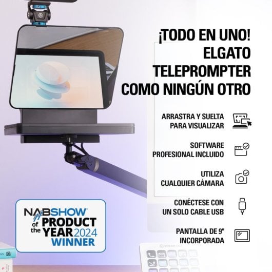 Elgato Prompter Teleponto para Criadores de Conteúdos + Wave Mic Arm LP Braço Articulado